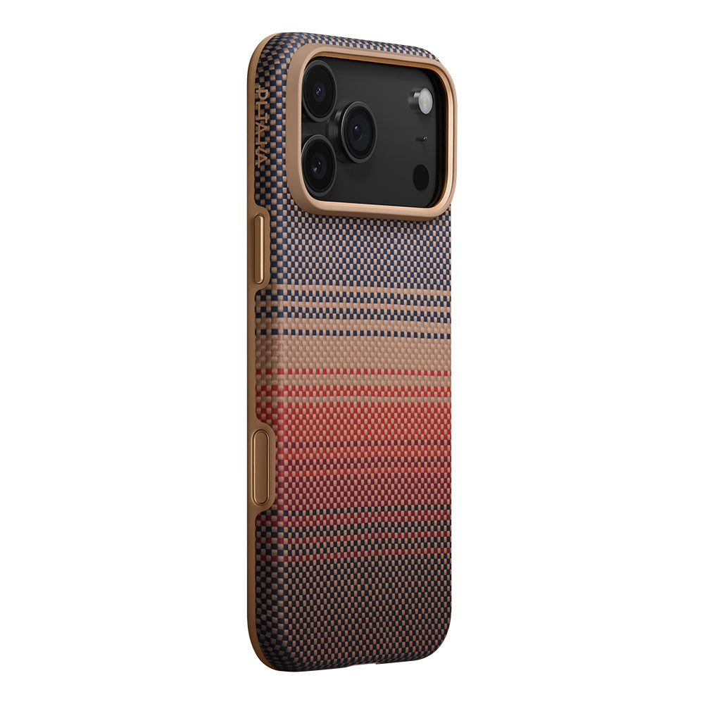 Pitaka Military-Grade Sunset-Moonrise Serisi iPhone 17 Pro Max M-safe Aramid Fiber Sunset Kılıf Pitaka Military-Grade Sunset-Moonrise Serisi iPhone 17 Pro Max M-safe Aramid Fiber Sunset Kılıf
